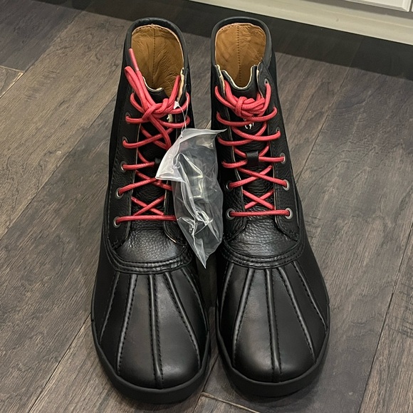 Polo Ralph Lauren Declan Winter Rain Duck Boots black leather Mens Size 8